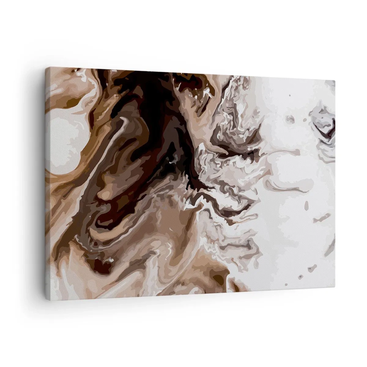 Schilderen op canvas - Abstractie in bruintinten met dynamische lijnen - 70x50cm - Kleurcontrast - Moderne wanddecoratie voor woonkamer en slaapkamer ARTTOR