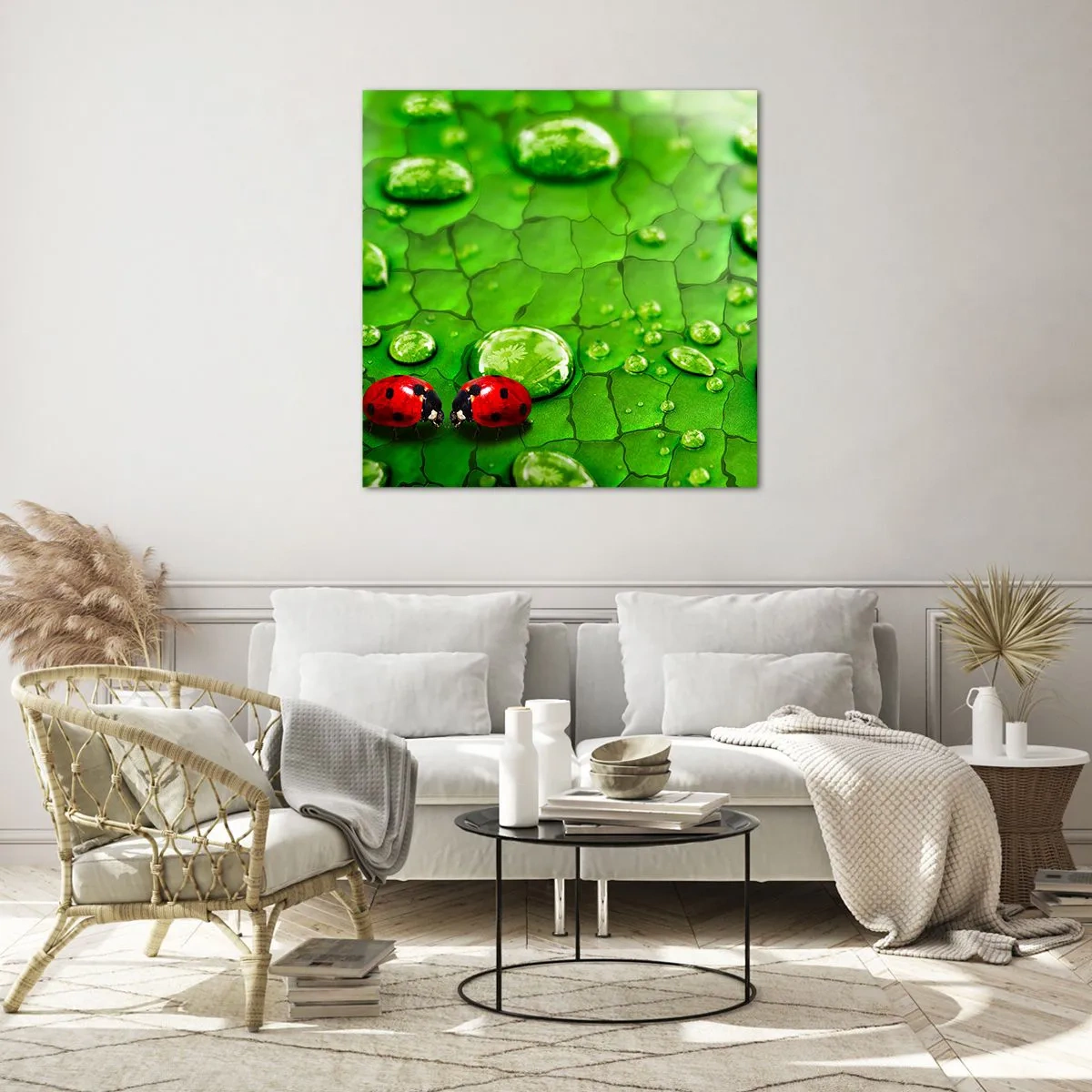 Schilderen op glas - Ontmoeting in het groen - 30x30 cm