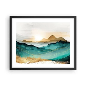 Poster in een zwarte lijst - Op de rand van abstractie – landschap - 50x40 cm