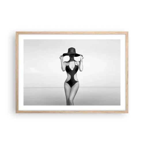 Een poster in een licht eiken lijst - Mijn naam is: Elegantie - 70x50 cm