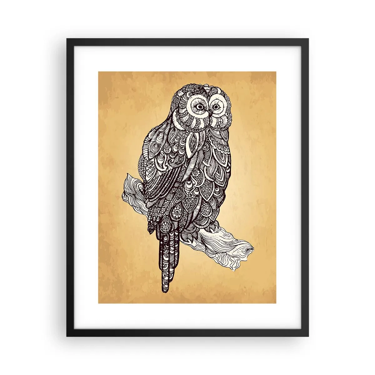 Poster in een zwarte lijst - Ingewikkelde ornamenten van wijsheid - 40x50 cm