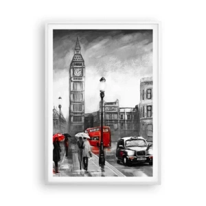 Poster in een witte lijst - Helemaal geen grijze stad - 70x100 cm