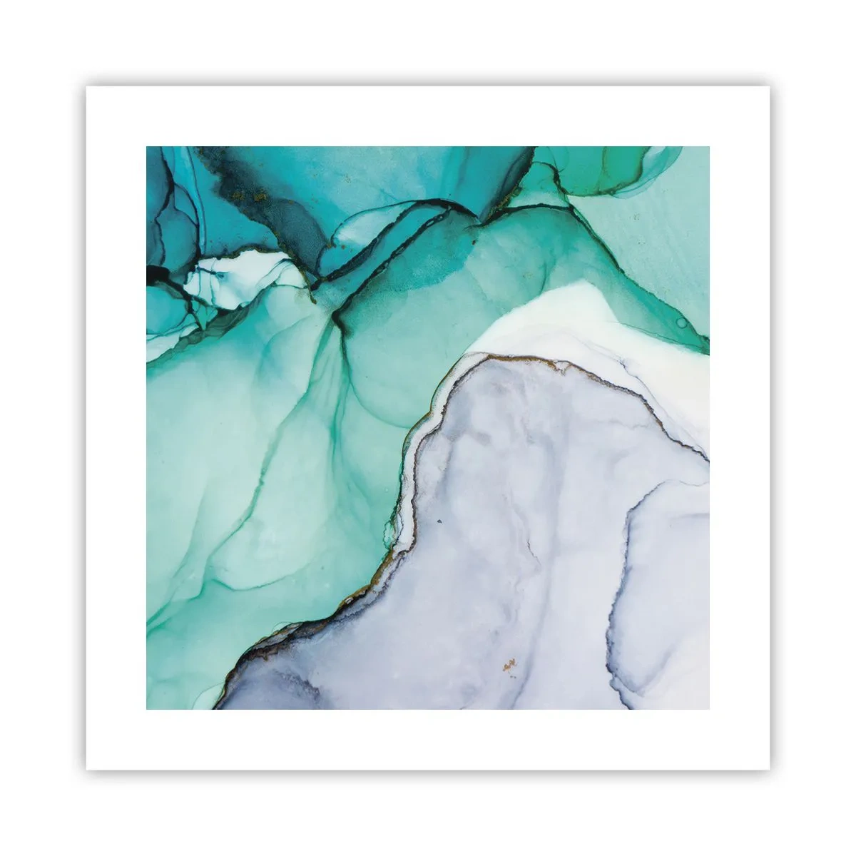 Poster - Een studie in turkoois - 40x40 cm