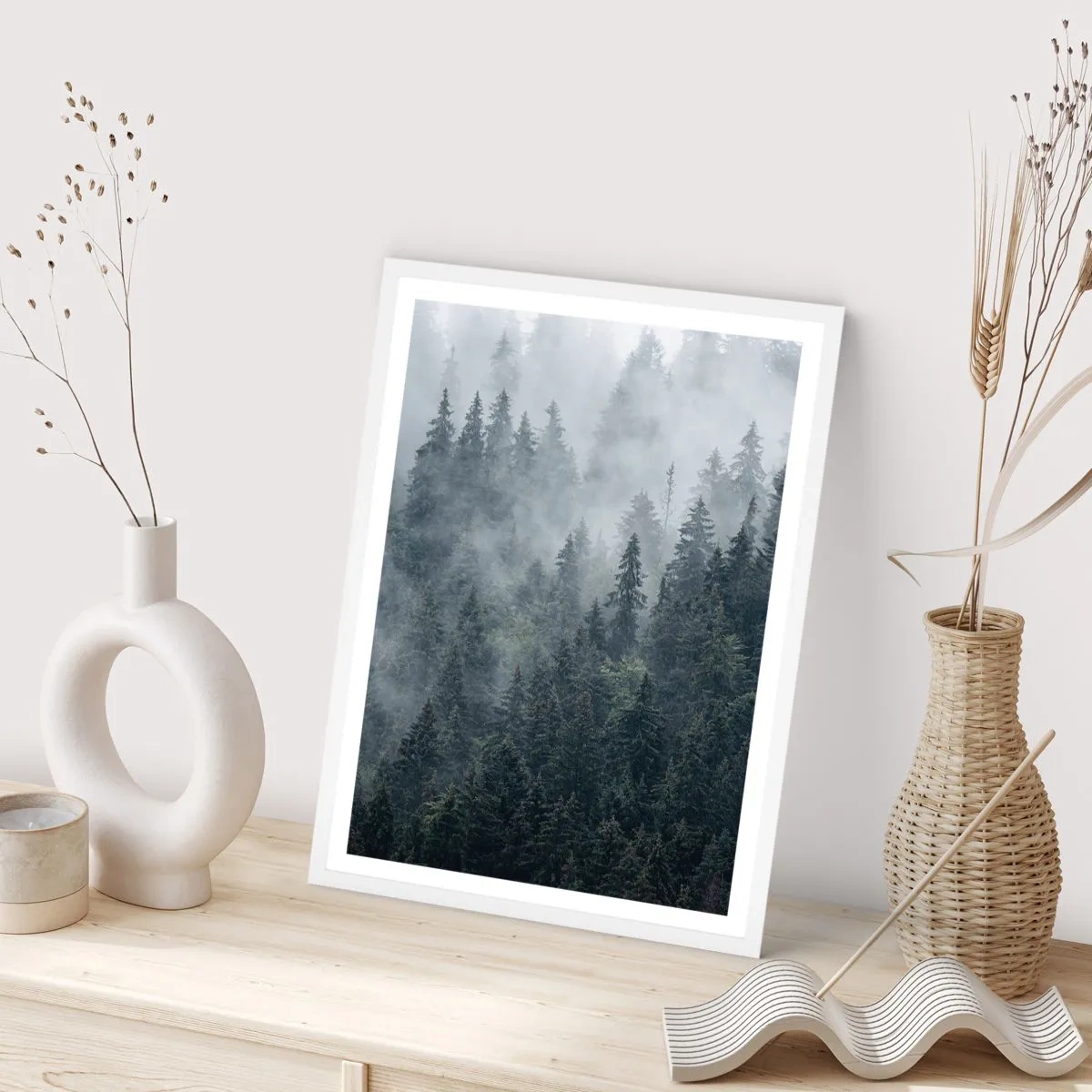 Poster in een witte lijst - Bos dageraad - 70x100 cm