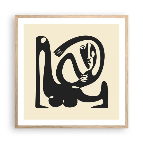 Een poster in een licht eiken lijst - Bijna Picasso - 60x60 cm