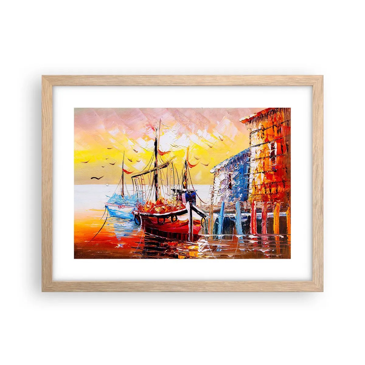 Een poster in een licht eiken lijst - Gelukkige terugkeer - 40x30 cm