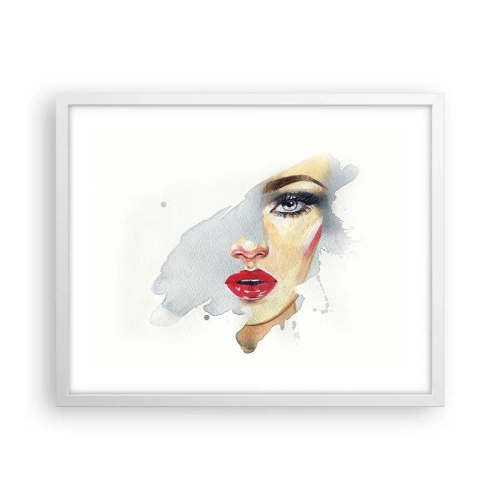 Poster in een witte lijst - Weerspiegeld in een druppel water - 50x40 cm