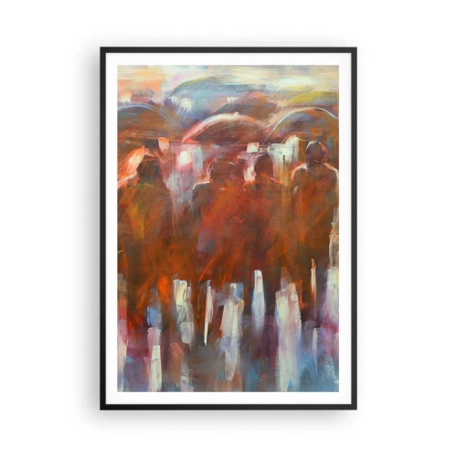 Poster in een zwarte lijst - Zelfs bij regen en mist - 70x100 cm