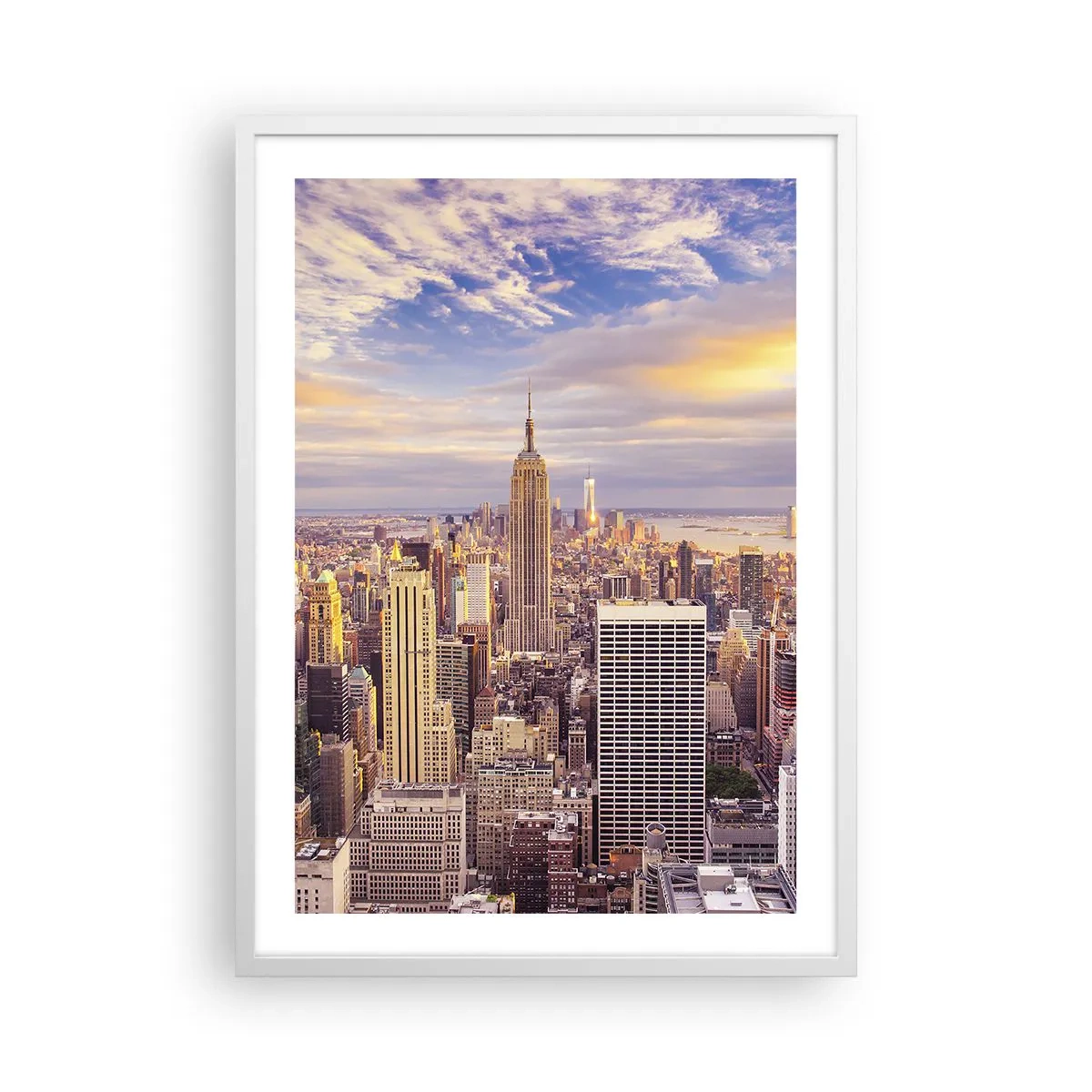 Poster in een witte lijst - Reik alleen naar de wolken - 50x70 cm