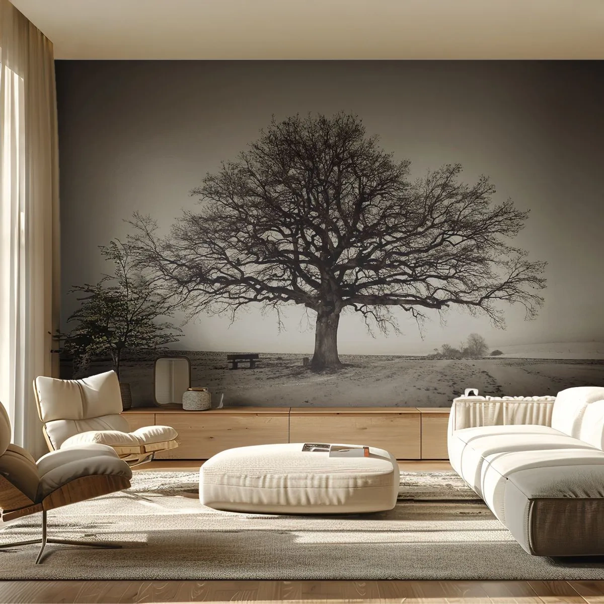 Fotobehang Premium Sand - Van hier tot in de eeuwigheid - Landschap, Boom, Natuur - 100x70 cm