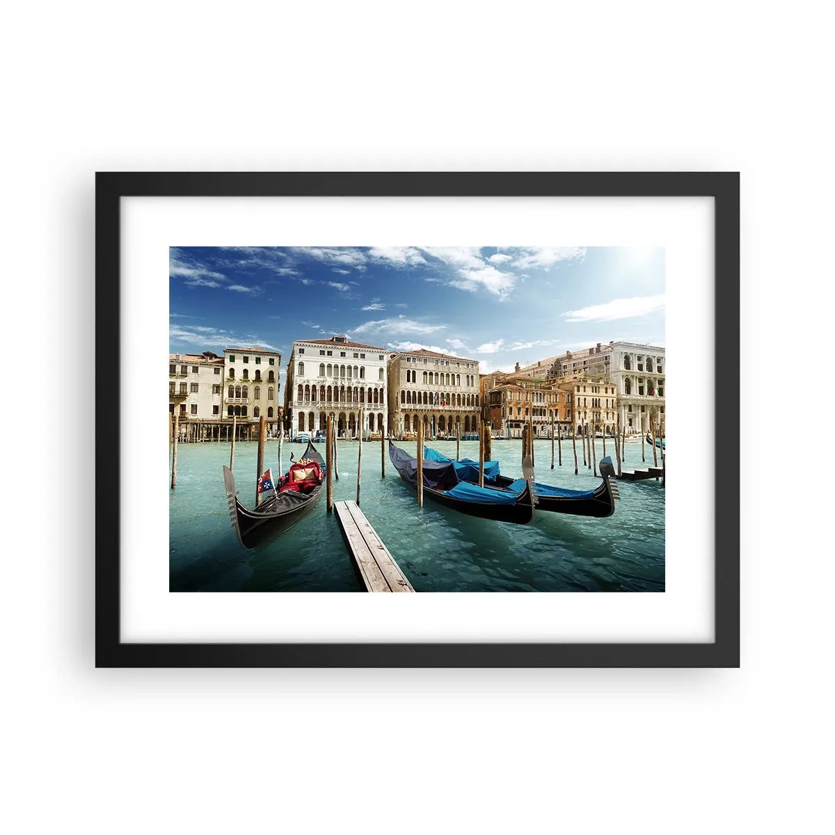 Poster in een zwarte lijst - Paleizen in het blauw - 40x30 cm