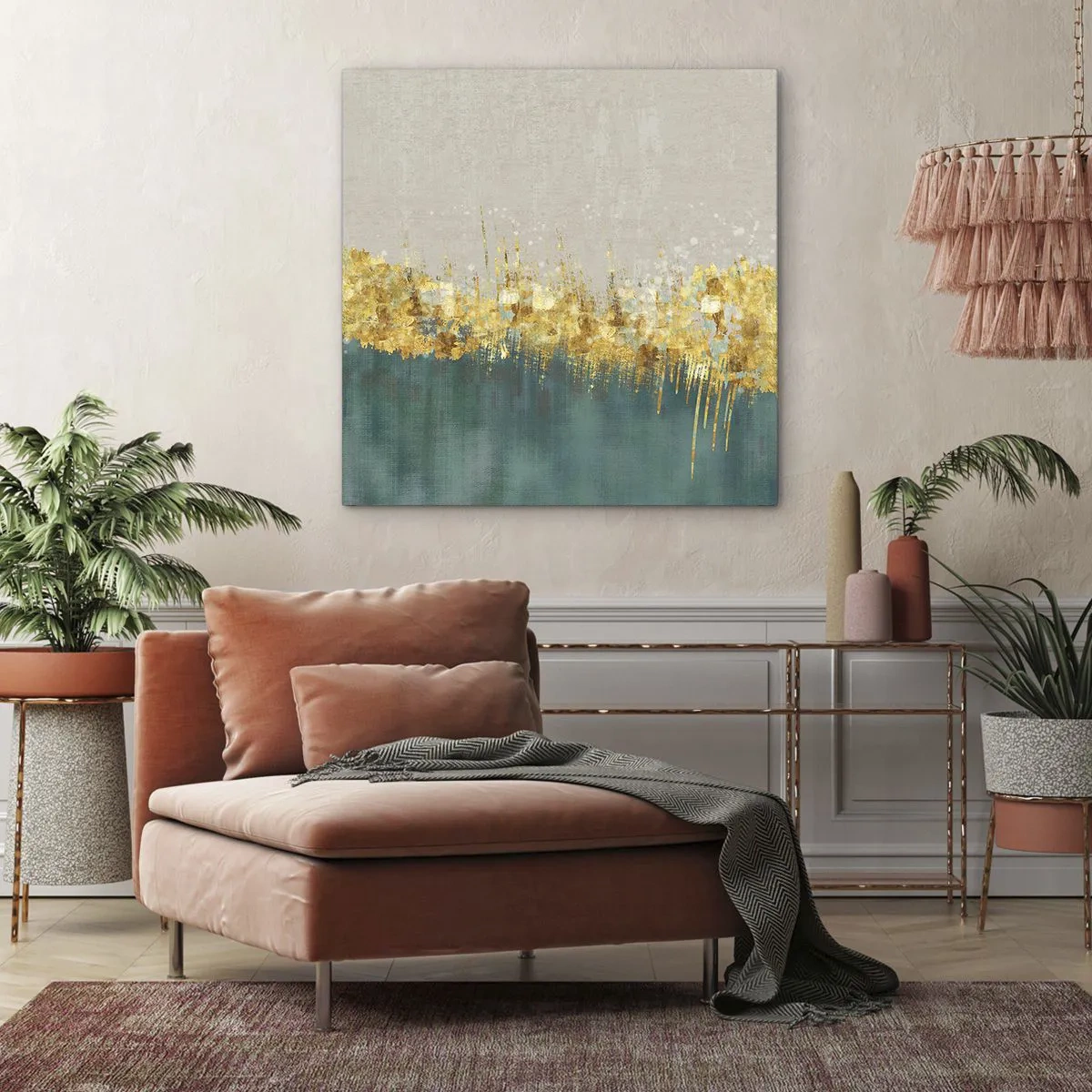 Schilderen op canvas - De gouden rand - 40x40 cm