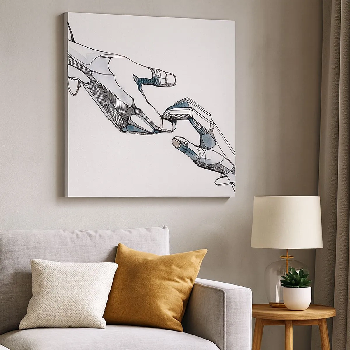 Schilderen op canvas - Een goed gebaar - 30x30 cm