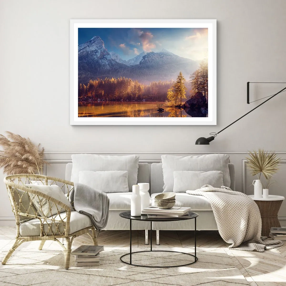 Poster in een witte lijst - In bergen en dalen - 91x61 cm