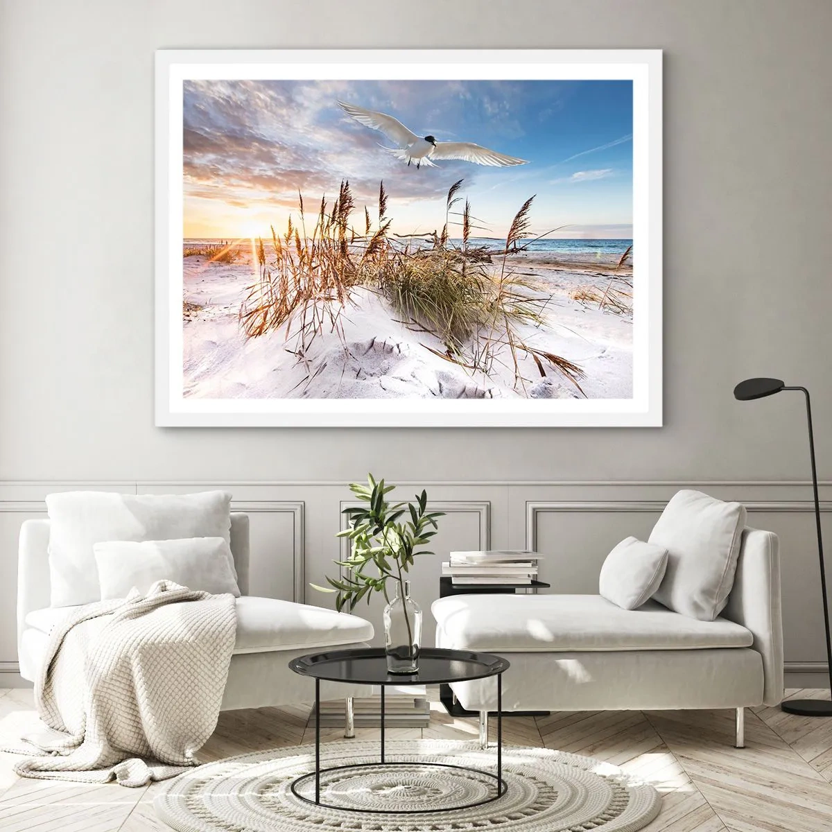 Poster in een witte lijst - Wind uit zee - 100x70 cm