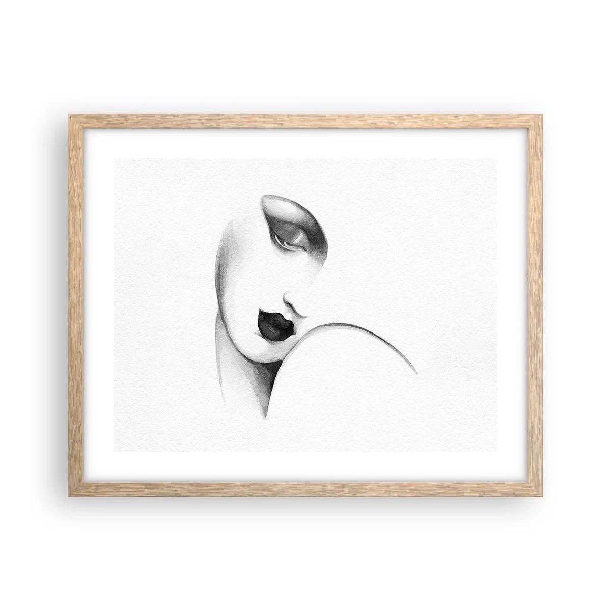 Een poster in een licht eiken lijst - In de stijl van Łempicka - 50x40 cm