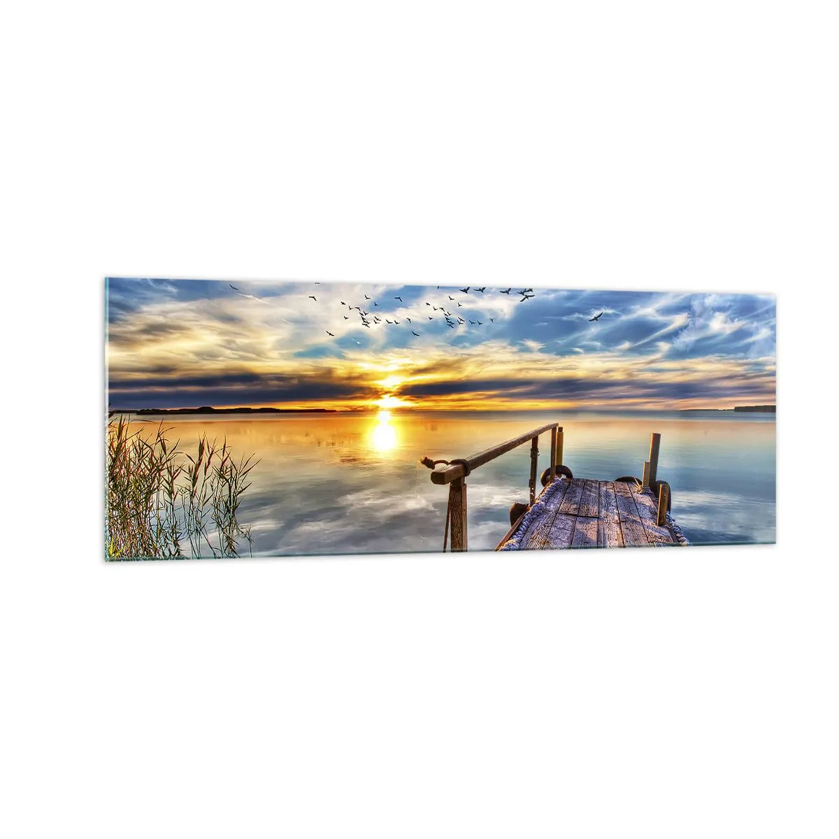 Schilderen op glas - De wind gaat rusten - 140x50 cm