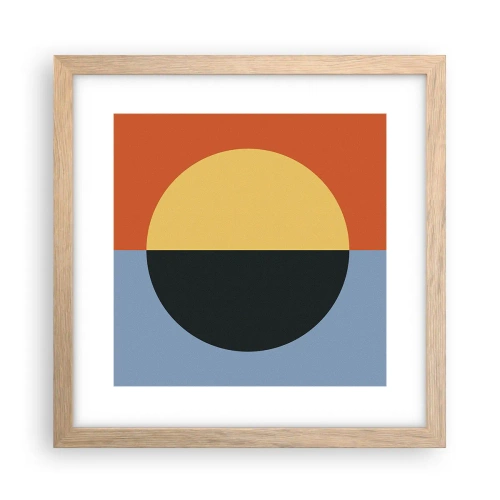 Een poster in een licht eiken lijst - Een compositie van warmte en koelte - 30x30 cm