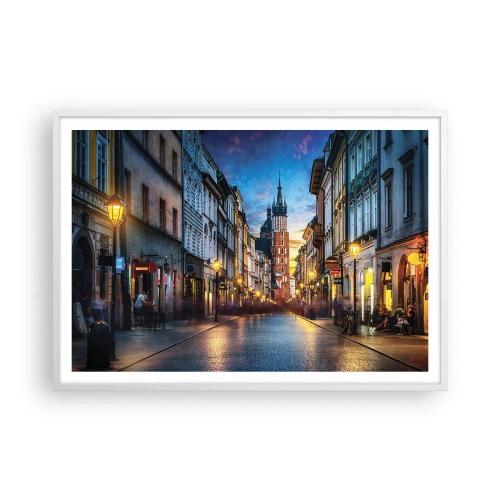 Poster in een witte lijst - Charme van Krakau - 100x70 cm