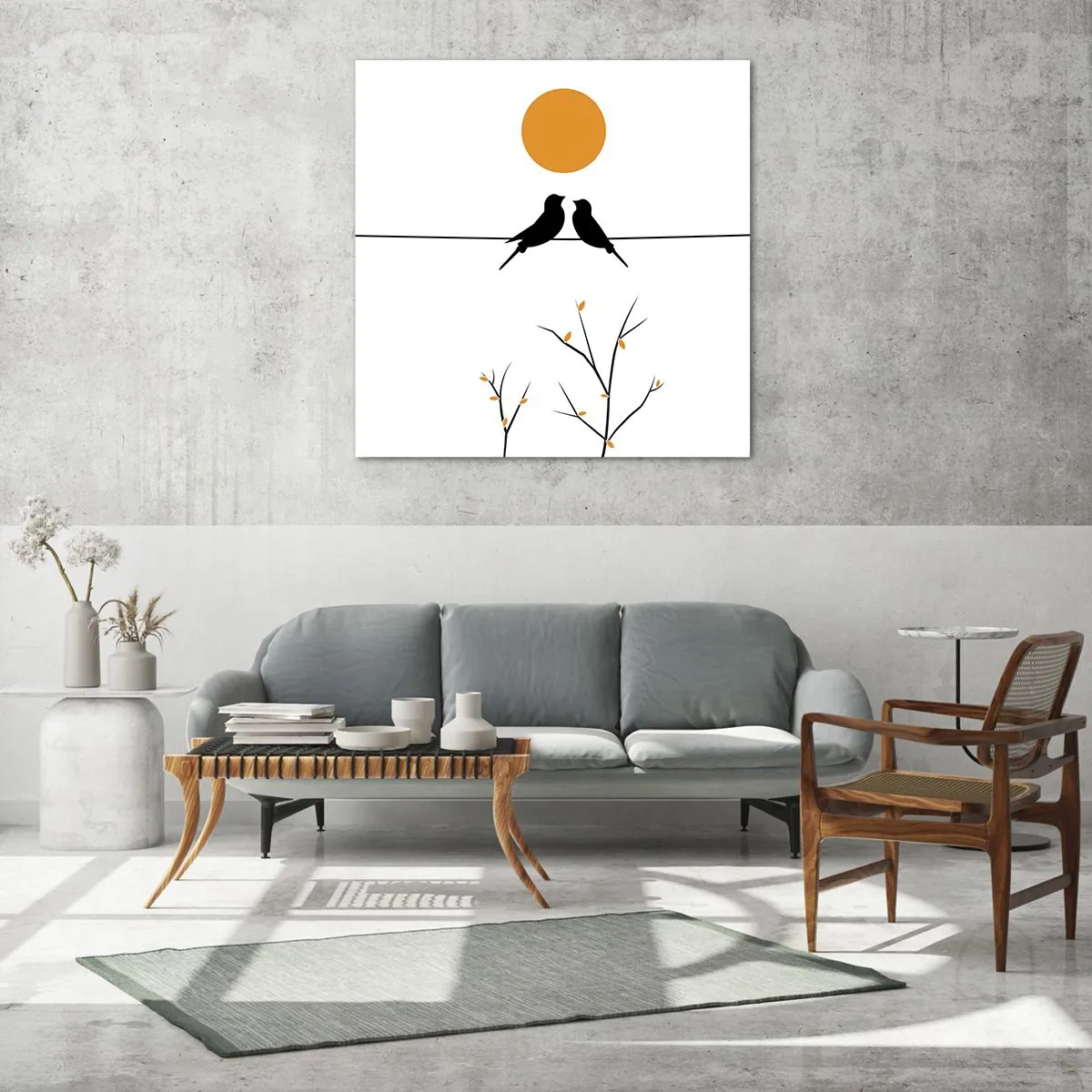 Schilderen op glas - Nachtegalen avond - 40x40 cm