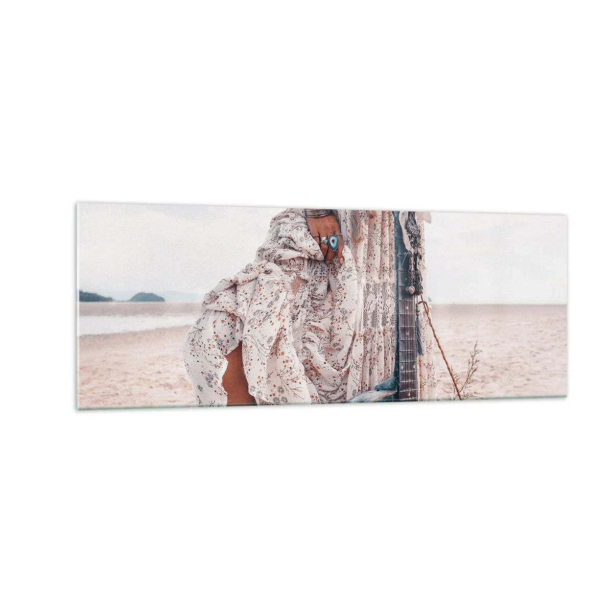 Schilderen op glas - Kinderen bloemen onderweg - 140x50 cm