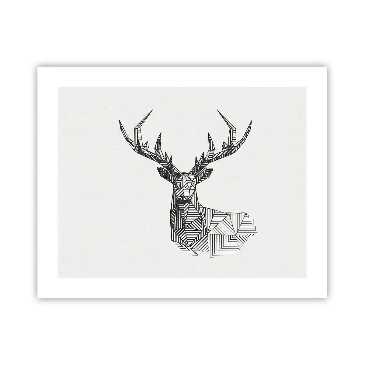 Poster - Een hert in kubistische stijl - 50x40 cm