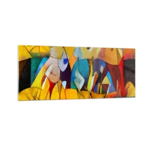 Schilderen op glas - Zon - leven - vreugde - 100x40 cm