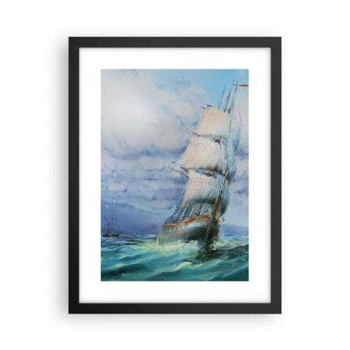 Poster in een zwarte lijst - Goede wind - 30x40 cm