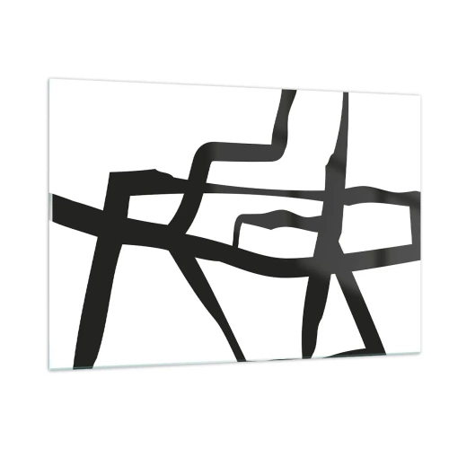 Schilderen op glas - Zwart-wit ontwerp - 120x80 cm