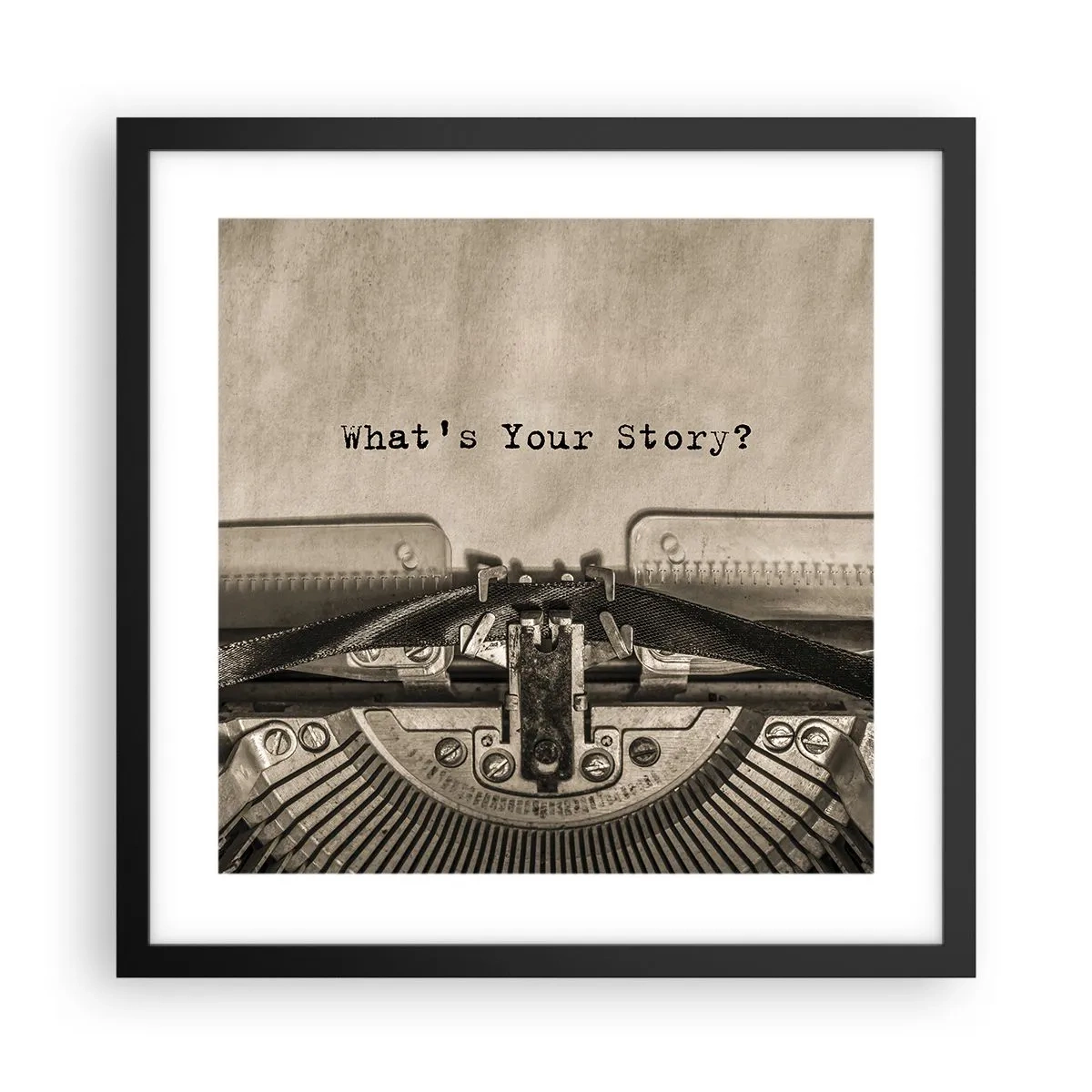 Poster in een zwarte lijst - Vertel het mee - 40x40 cm