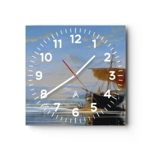 Wandklok - Klok - Water, bodem, lucht - 40x40 cm