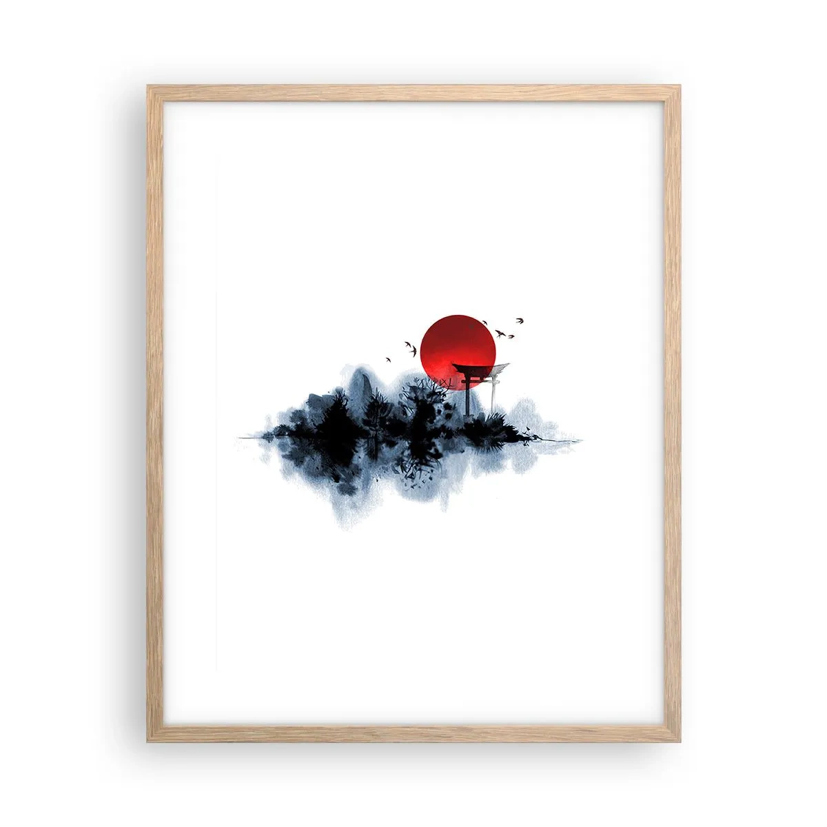 Een poster in een licht eiken lijst - Japanse weergave - 40x50 cm