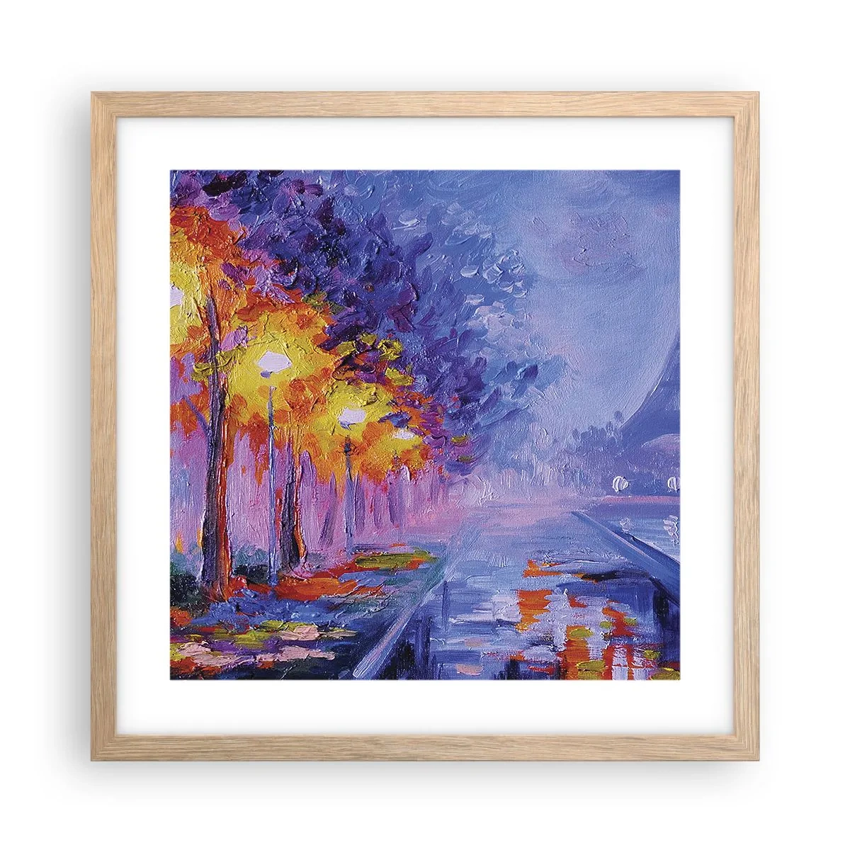 Een poster in een licht eiken lijst - Een droomwandeling - 40x40 cm