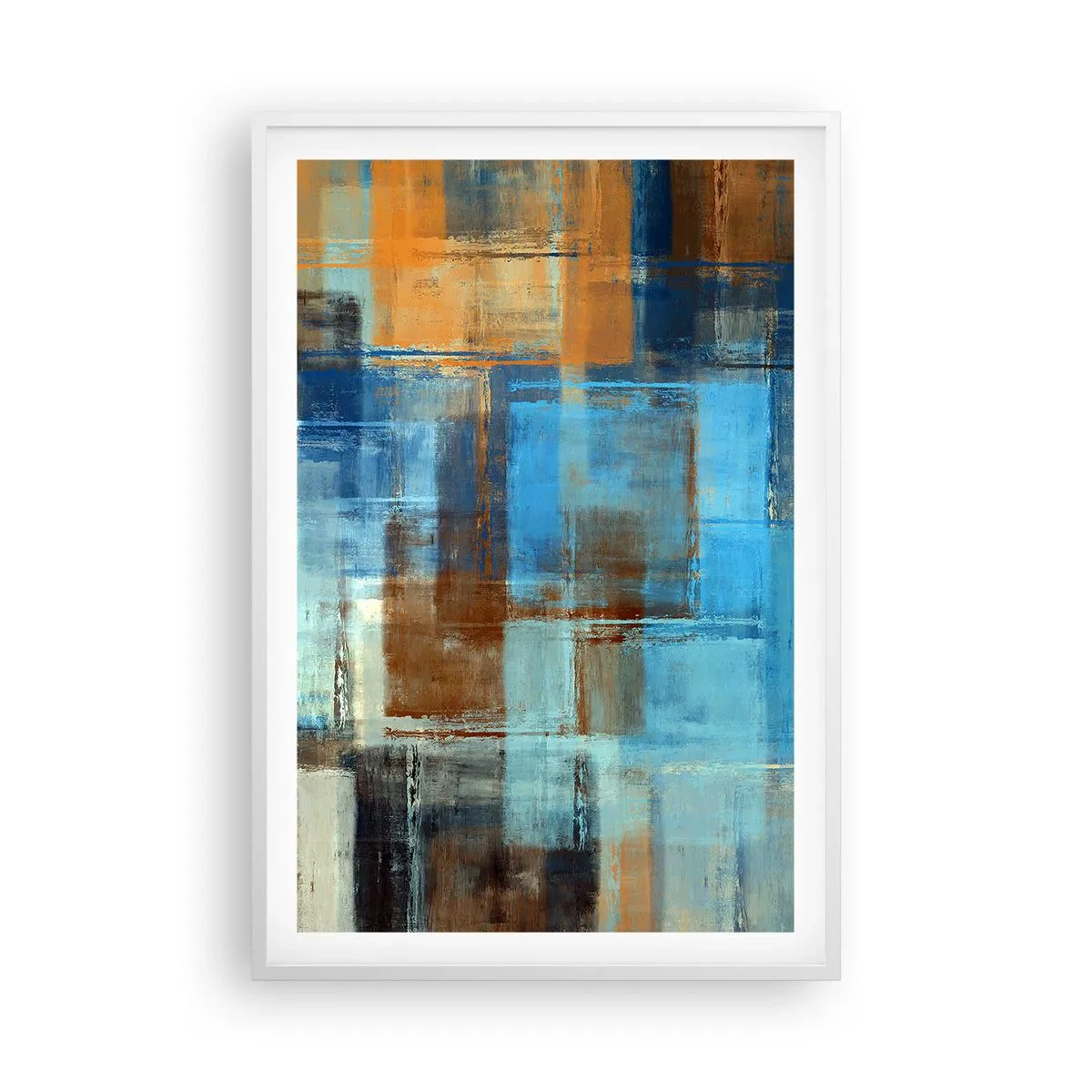 Poster in een witte lijst - Door de blauwe sluier - 61x91 cm