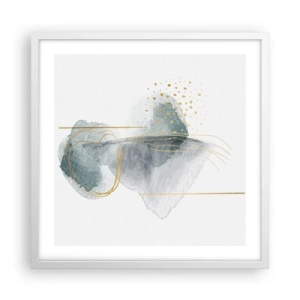 Poster in een witte lijst - Over de relatie tussen grijs en goud - 50x50 cm