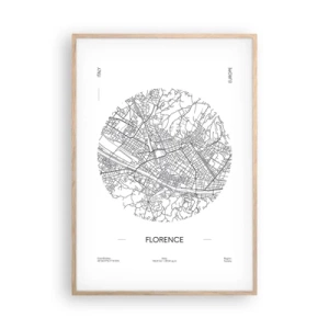 Een poster in een licht eiken lijst - Anatomie van Florencia - 70x100 cm