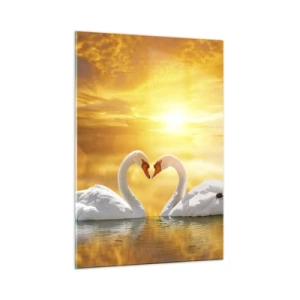 Schilderen op glas - Het hart is het mooiste woord ter wereld... - 50x70 cm