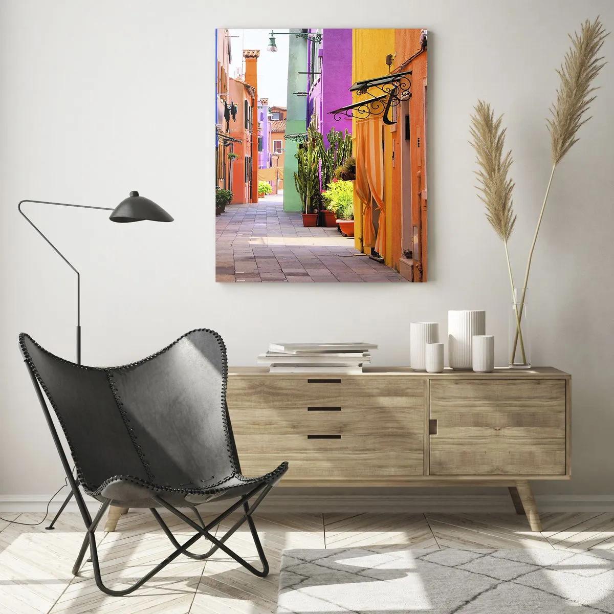 Schilderen op glas - Regenboogsteeg - 50x70 cm