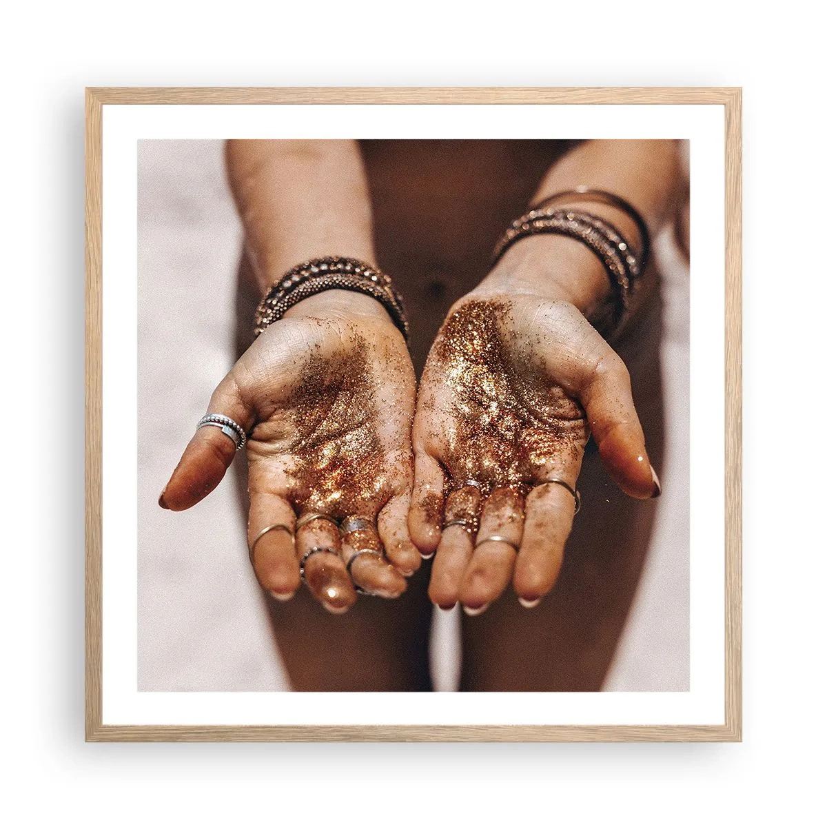 Een poster in een licht eiken lijst - Een cadeau voor jou - 60x60 cm