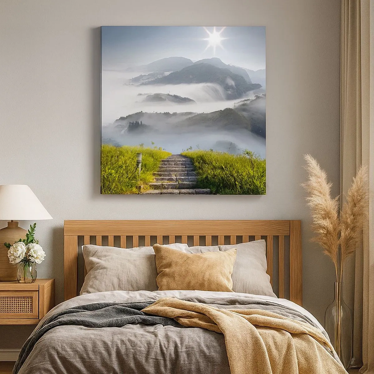 Schilderen op canvas - Nog steeds tot in de wolken - 30x30 cm