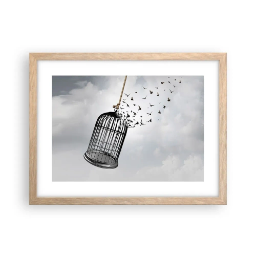 Een poster in een licht eiken lijst - Geloof ... Hoop ... Vrijheid! - 40x30 cm