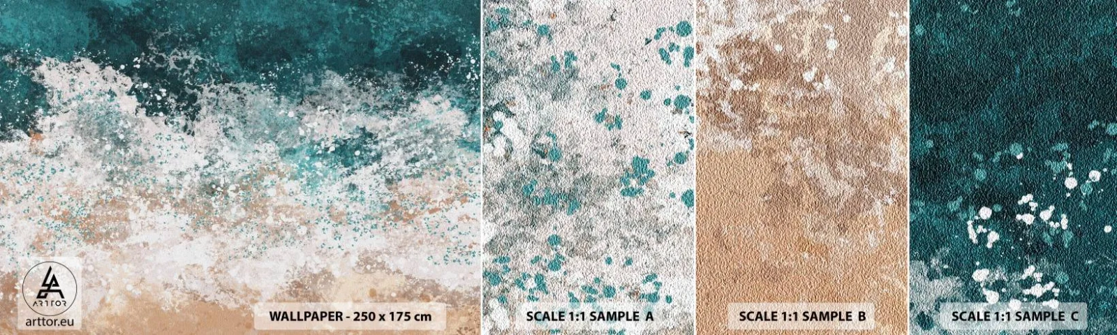 Fotobehang Staaltje Standard Eco - Zeeverhalen - Water, Strand, Zee - 100x30 cm