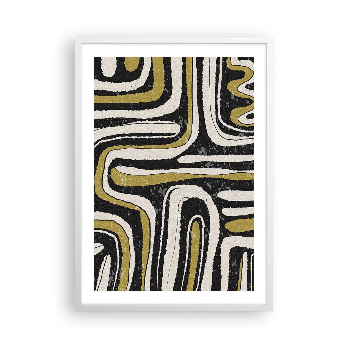 Poster in een witte lijst - Compositie: wegen en steegjes - 50x70 cm