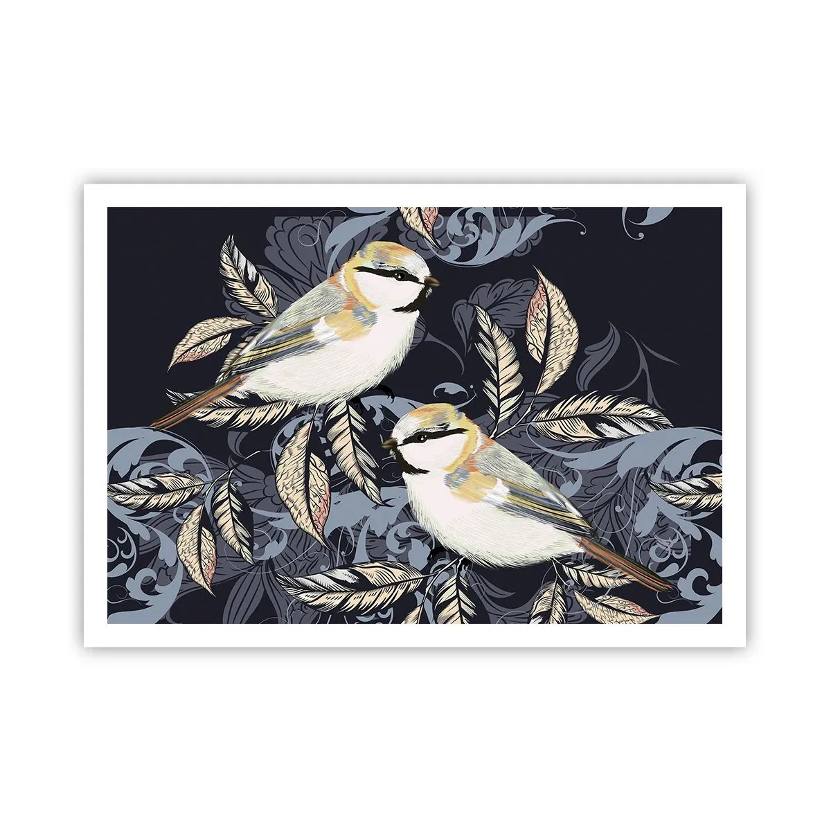 Poster - Geel-blauwe triller - 100x70 cm