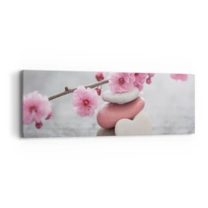 Schilderen op canvas - Gelukzaligheid met een kersenbloesem - 90x30 cm
