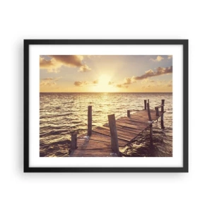 Poster in een zwarte lijst - Het gouden land van zachtheid - 50x40 cm
