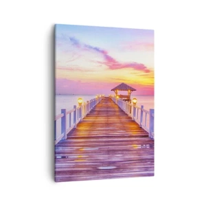 Schilderen op canvas - De lila-gouden stilte van de avond - 50x70 cm