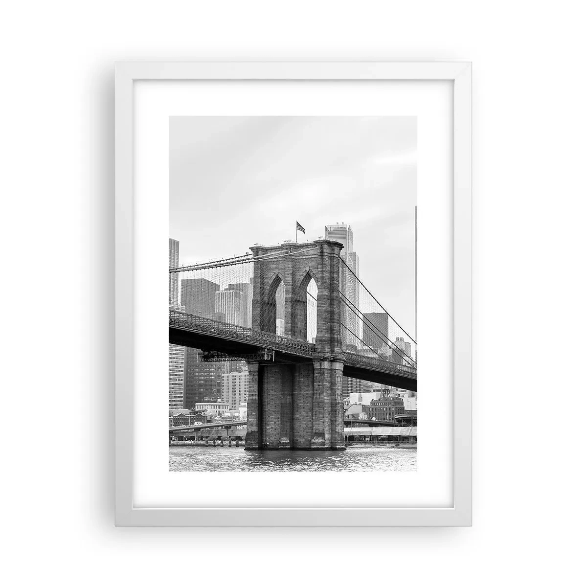 Poster in een witte lijst - New Yorkse sfeer - 30x40 cm