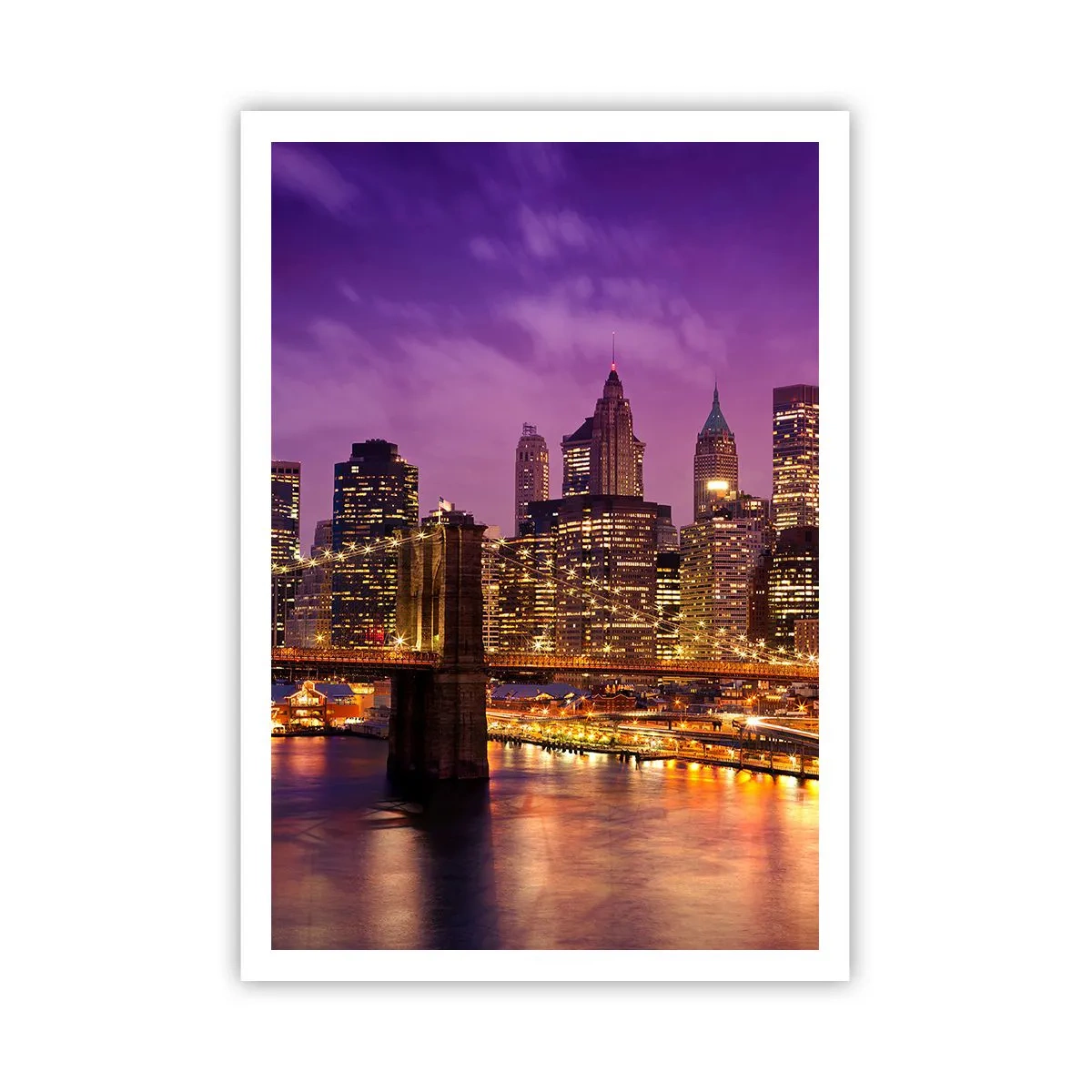 Poster - Violet-goud Manhattan - 70x100 cm