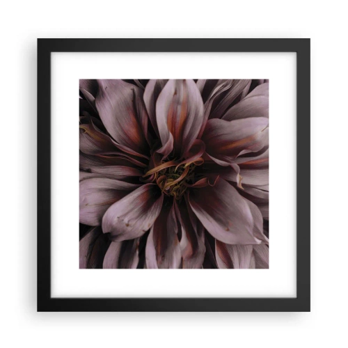 Poster in een zwarte lijst - Een bloemenhart - 30x30 cm